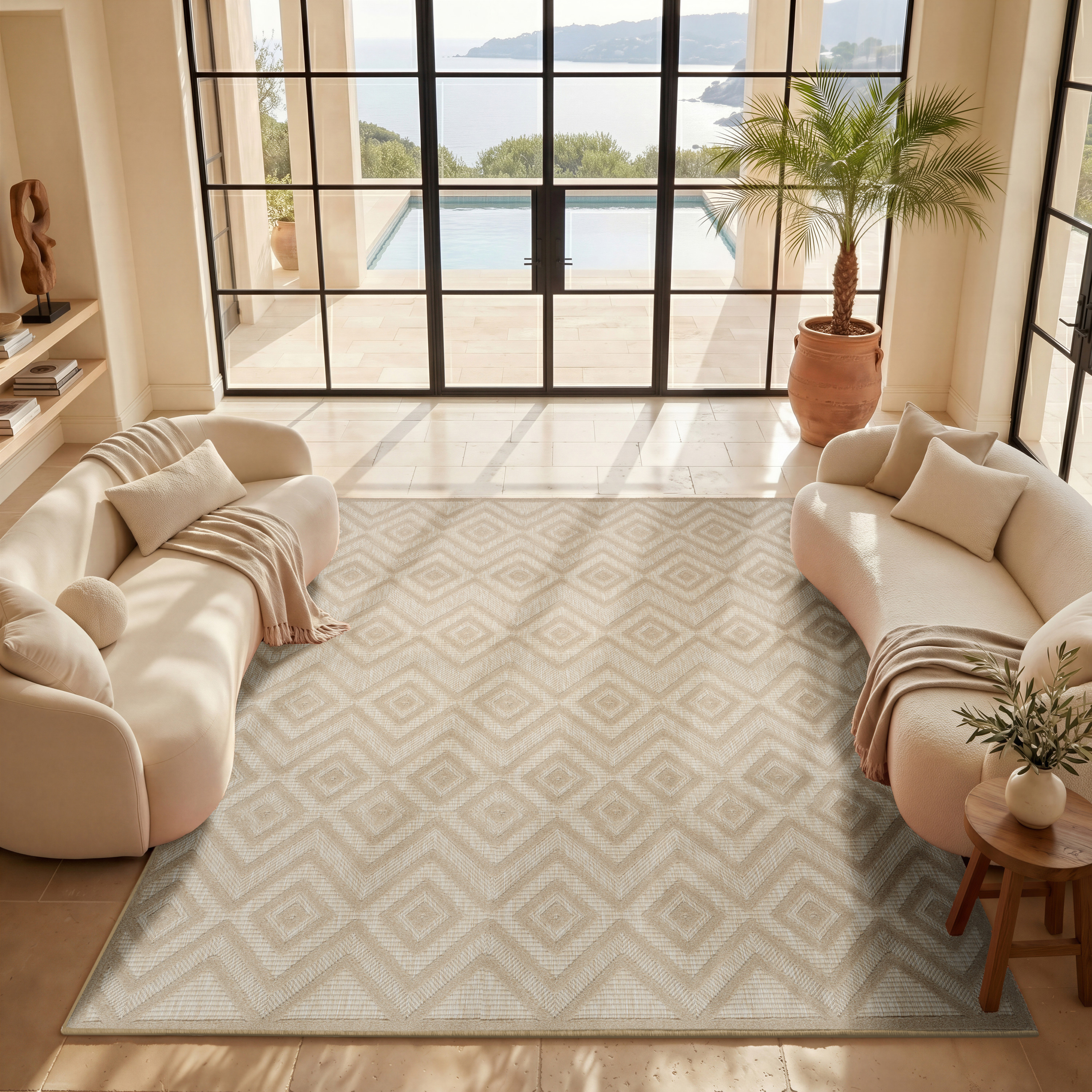 Nourison Versatile 9' x 12' Cream Modern Rug