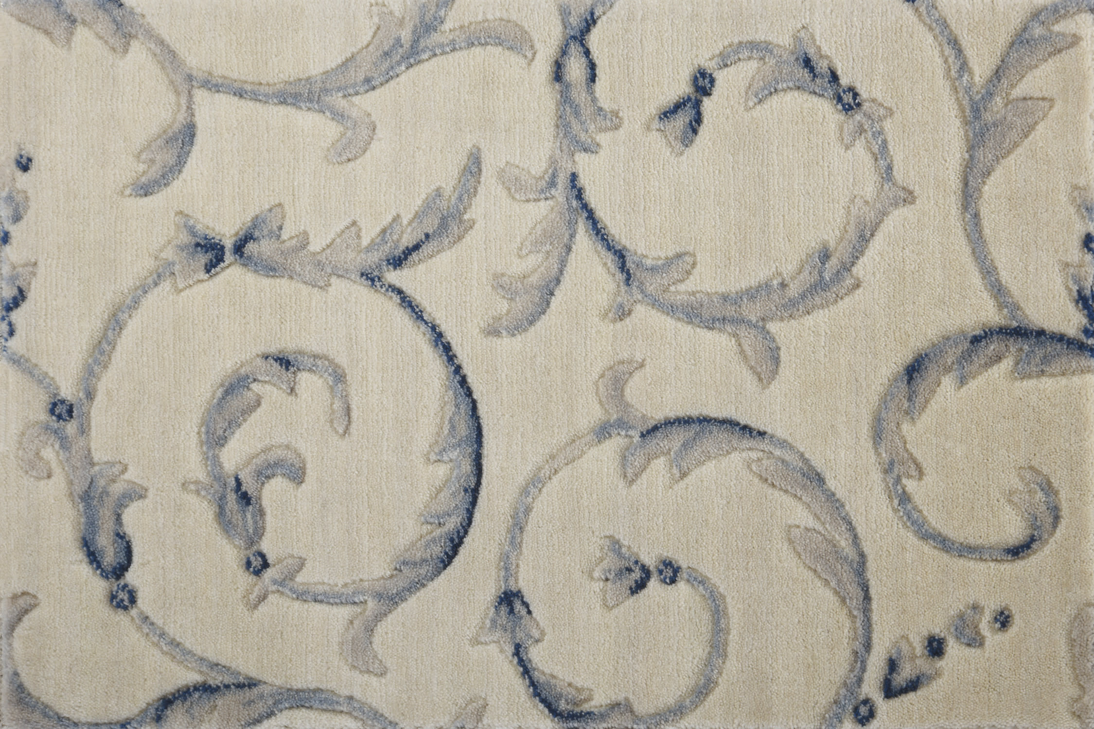 SOMERSET SCROLLWORK ST02 IVORY/BLUE BROADLOOM