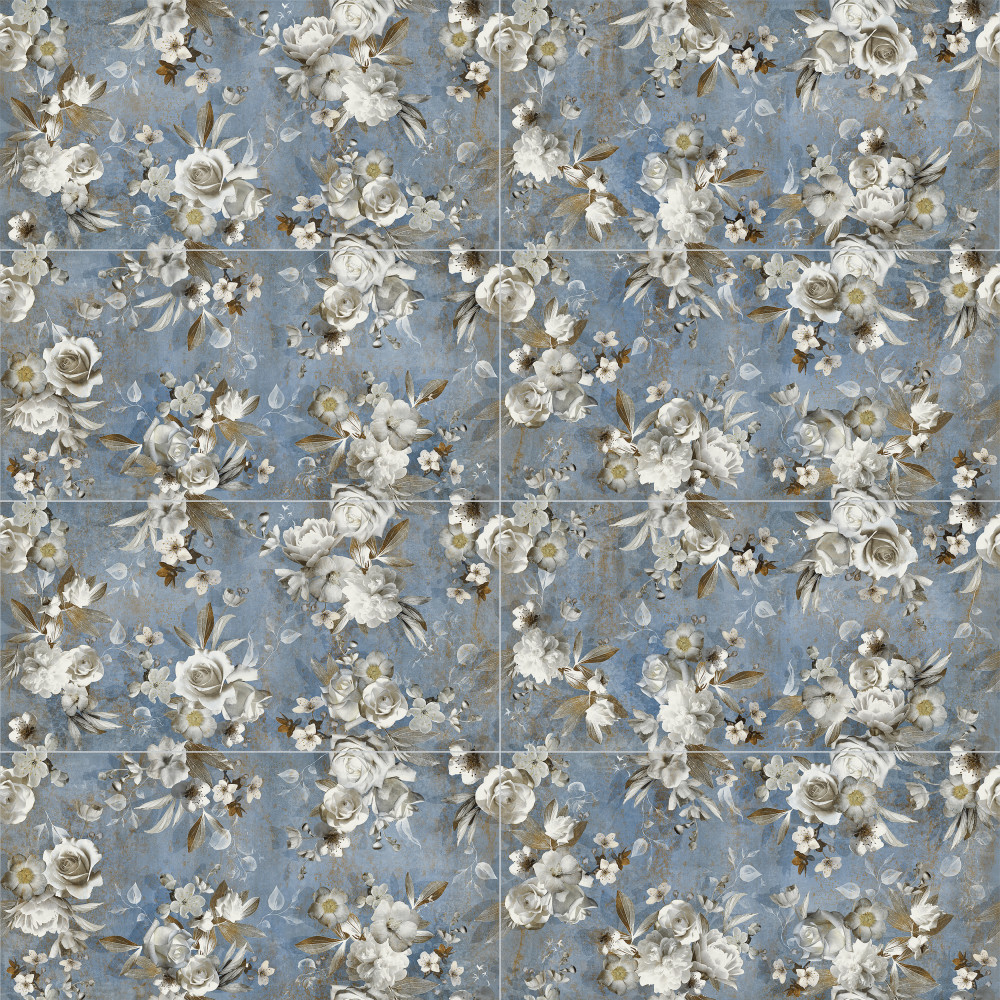 Parete Setoso Blue 23.5x47 Rectangle Porcelain Floor and Wall Digital Pattern