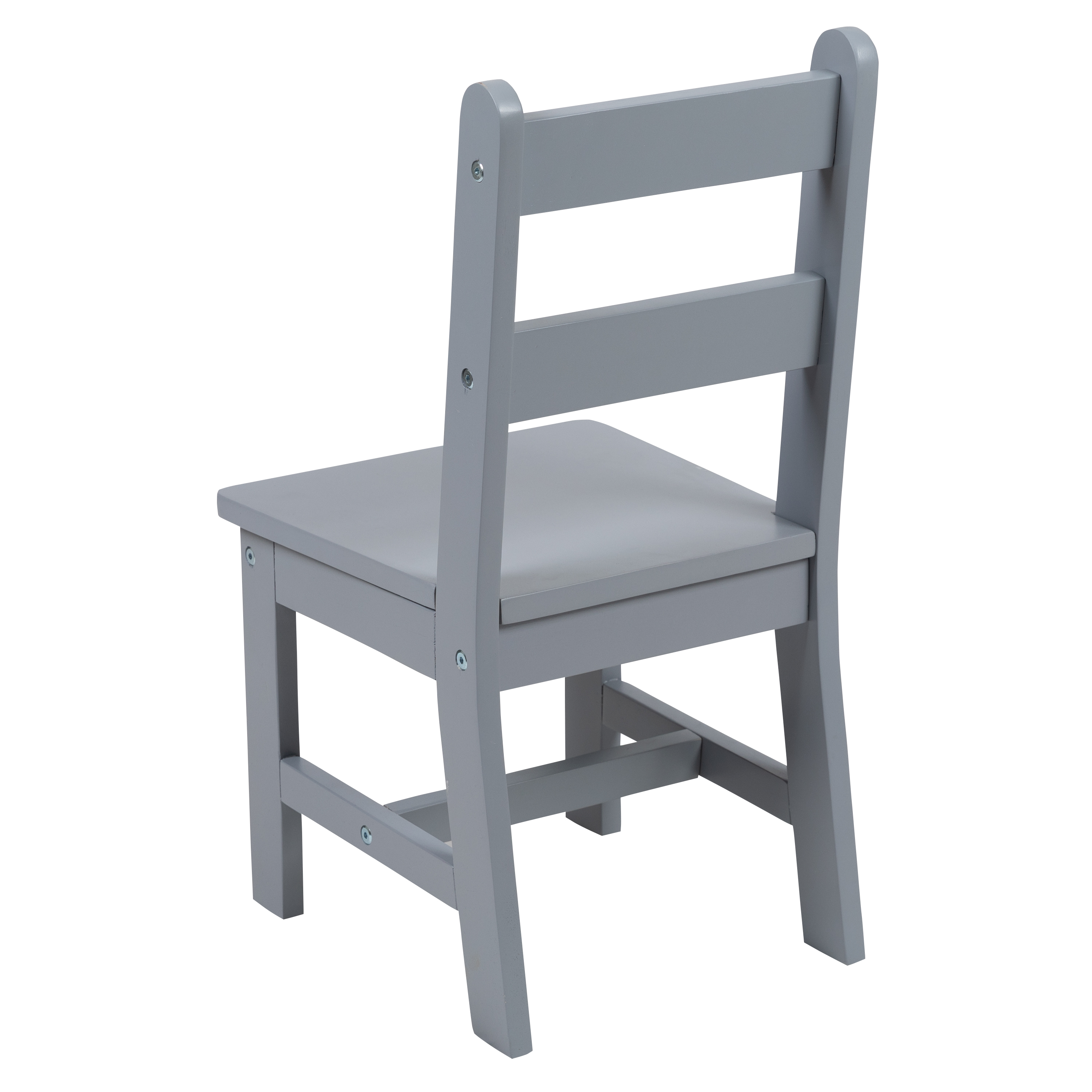Juego de mesa y silla de madera maciza para niños de 3 piezas para sala de juegos, cocina - blanco - Imagen 24 de 37