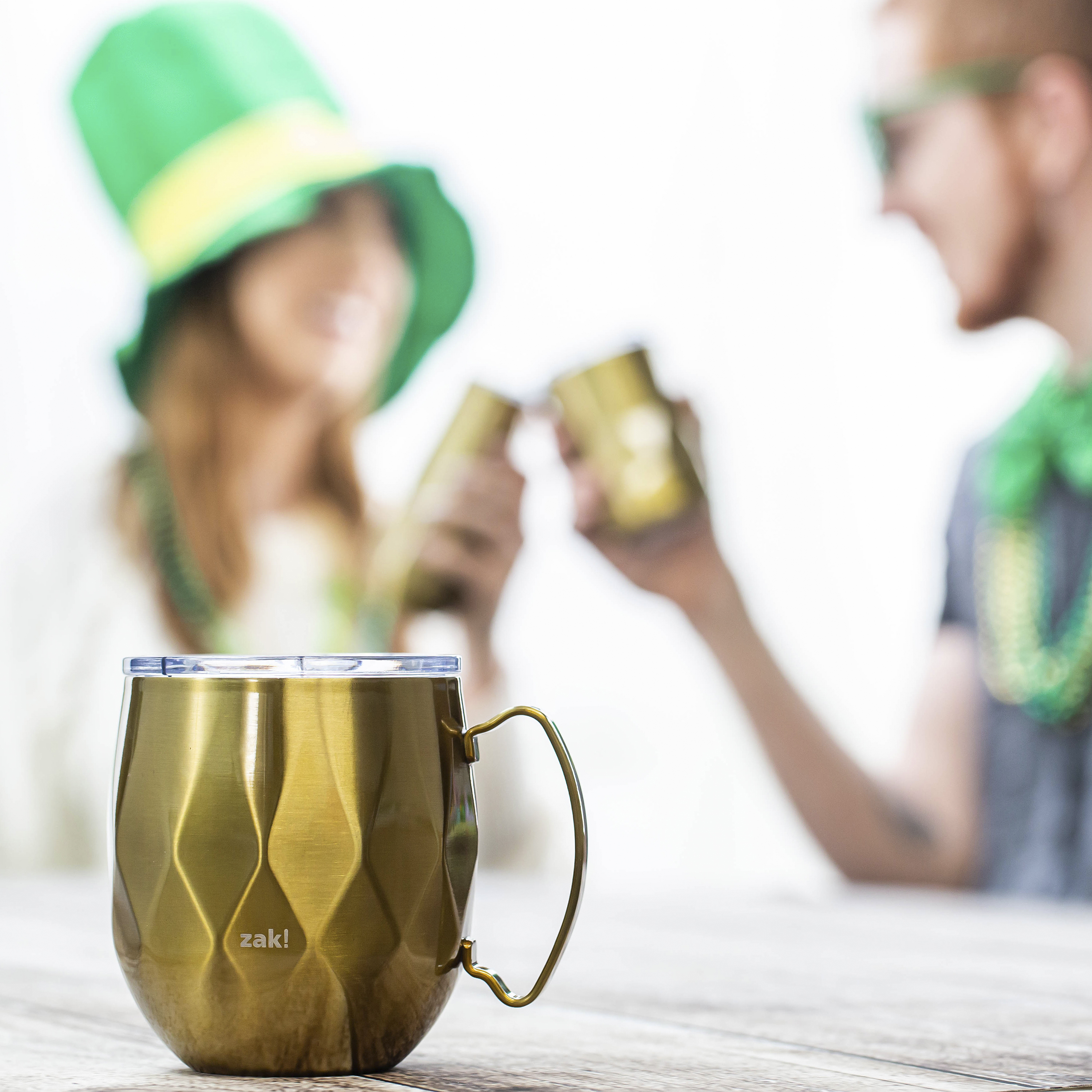 Fractal 19 ounce Vacuum Insulated Stainless Steel Mule Mug, Light Gold slideshow image 3 Fractal 19 ounce Vacuum Insulated Stainless Steel Mule Mug, Light Gold slideshow image 3