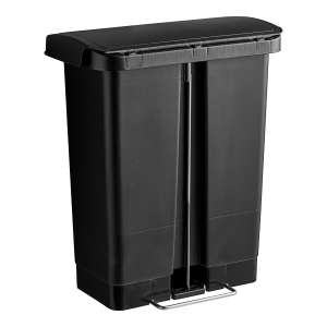 Rubbermaid Commercial, Streamline, Step-On, 8 gal, Resin, Black, Rectangle, Receptacle