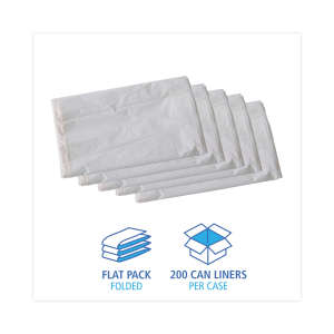 Boardwalk,  LLDPE Liner, 30 gal Capacity, 30 in Wide, 36 in High, 0.7 Mils Thick, White