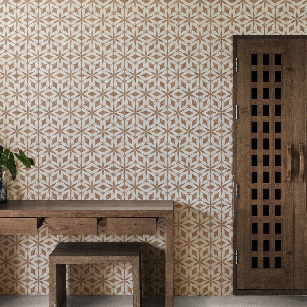 Llama Flower Loire Noce 8-5/8 in. x 9-7/8 in. Porcelain Floor and Wall Tile