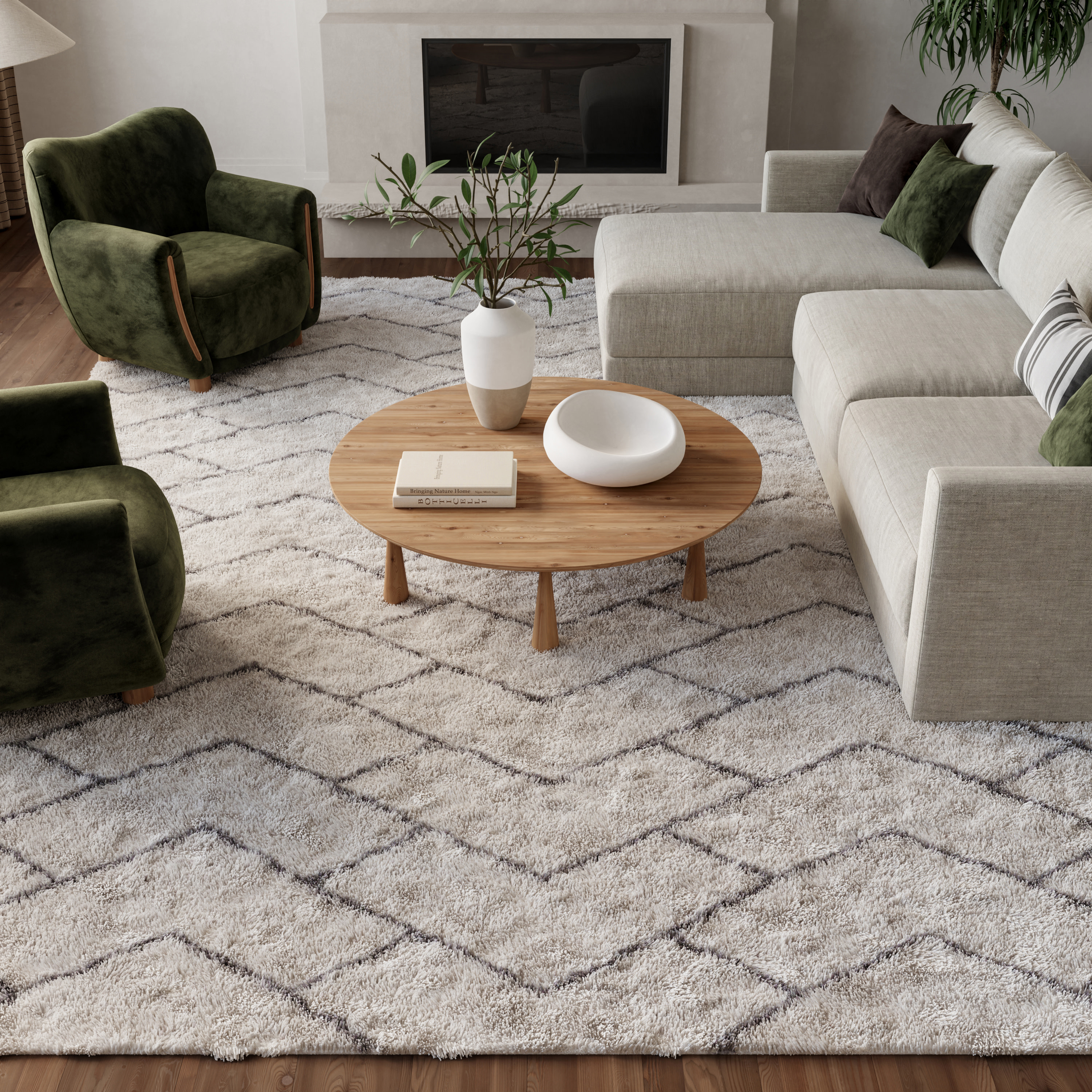 Nourison Dreamy Shag 9' x 12' Ivory Grey Shag Indoor Rug