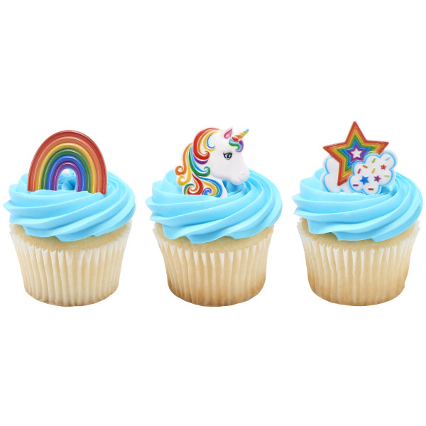 Rainbow Unicorn Assortment Cupcake Rings