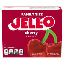 JELL-O Cherry Gelatin Dessert, 6 oz Box