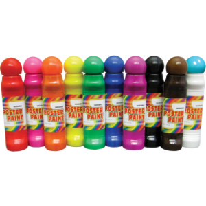 Poster Paint, Assorted Colors, 48 ml each, Pack of 10
