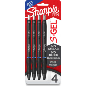 Sharpie&reg; S-Gel, Gel Pens, Fine Point (0.5mm), Blue Ink Gel Pen, 4 Count