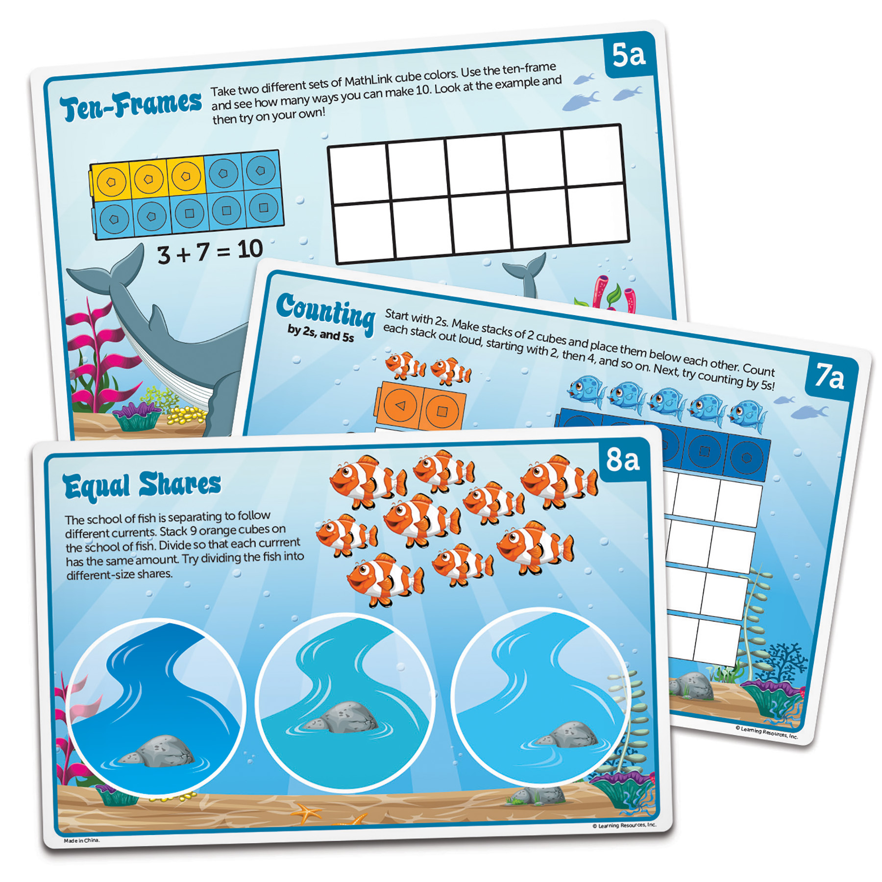 Learning Resources Mathlink Cubes Kindergarten Math Activity Set: Sea Adventures! image number null