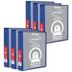 BAZIC Products&reg; 3-Ring View Binder with 2 Pockets, 1", Blue, Pack of 6 BAZ3191-6