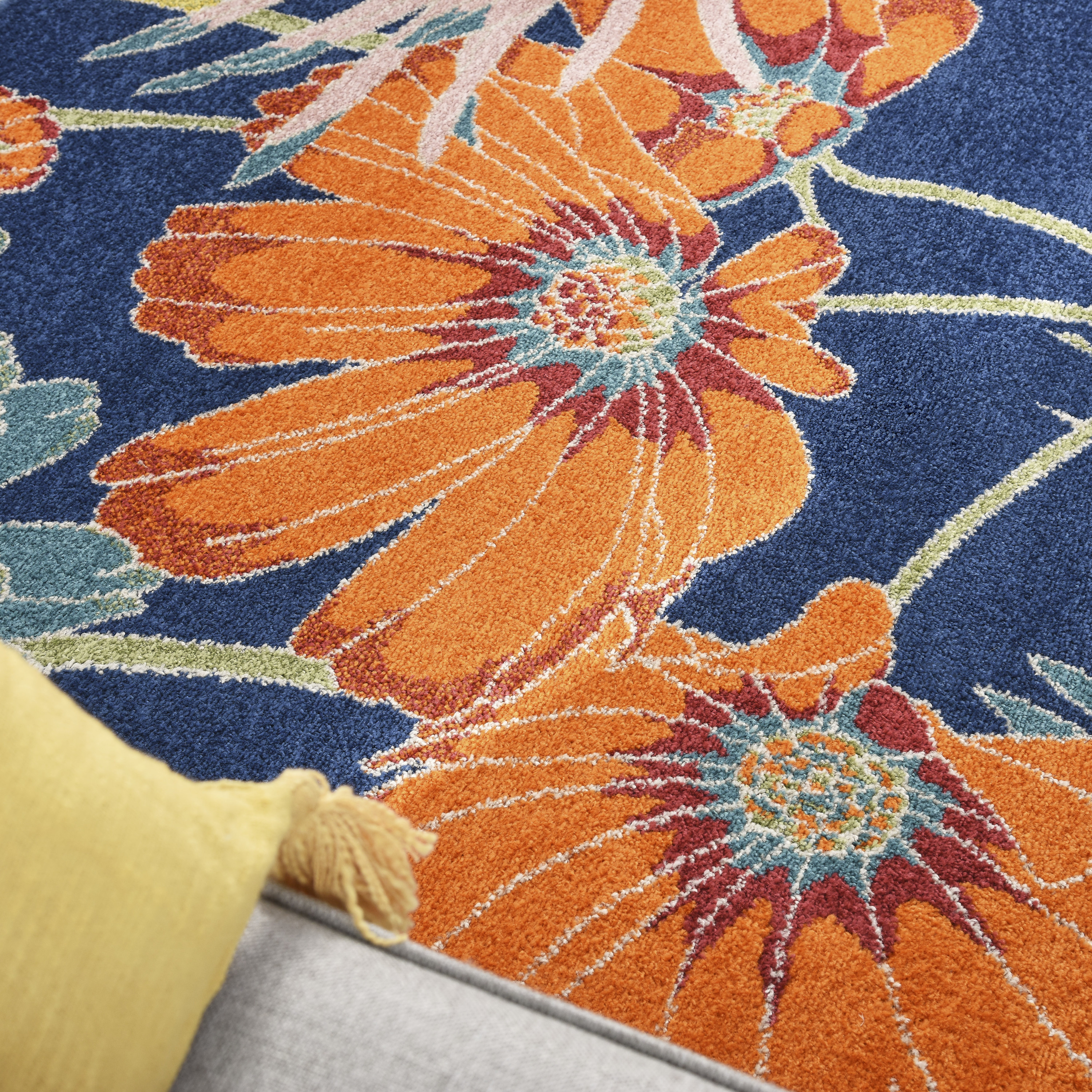 Nourison Allur 7'10" x 9'10" Navy Multicolor Contemporary Indoor Rug