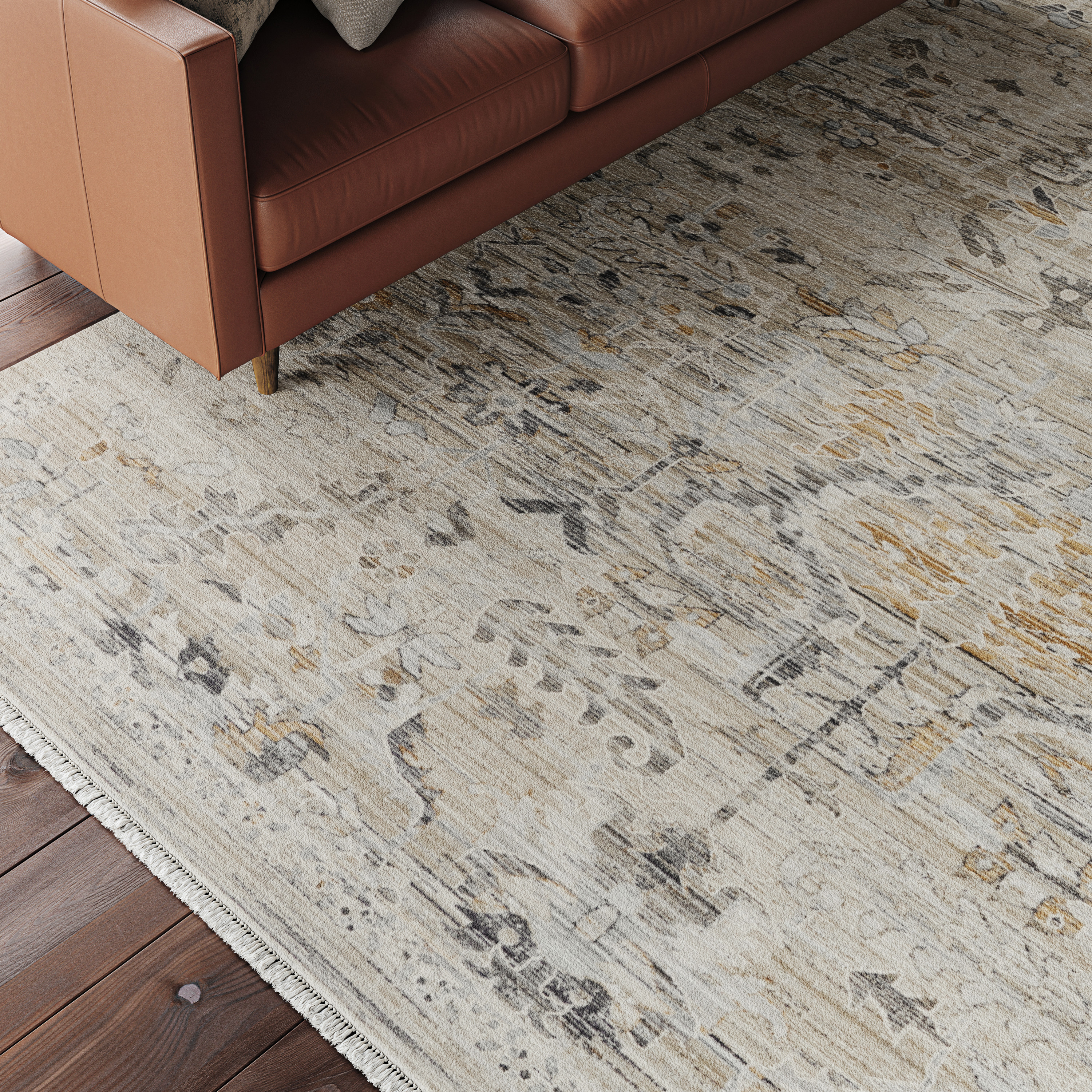 Nourison Lynx 8'6" x 11'4" Ivory Taupe Vintage Indoor Rug
