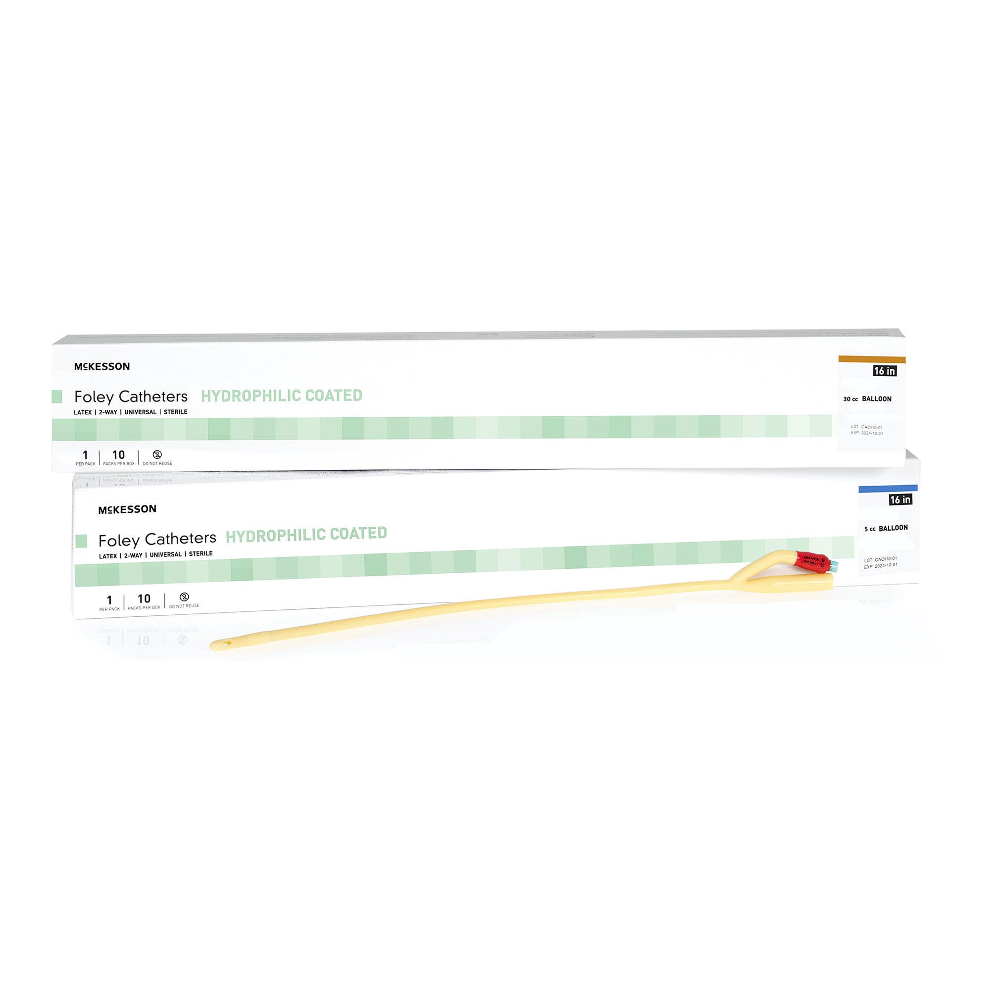 McKesson Hydrophilic-Coated Latex Foley Catheter, Coudé Tip, 24 Fr.