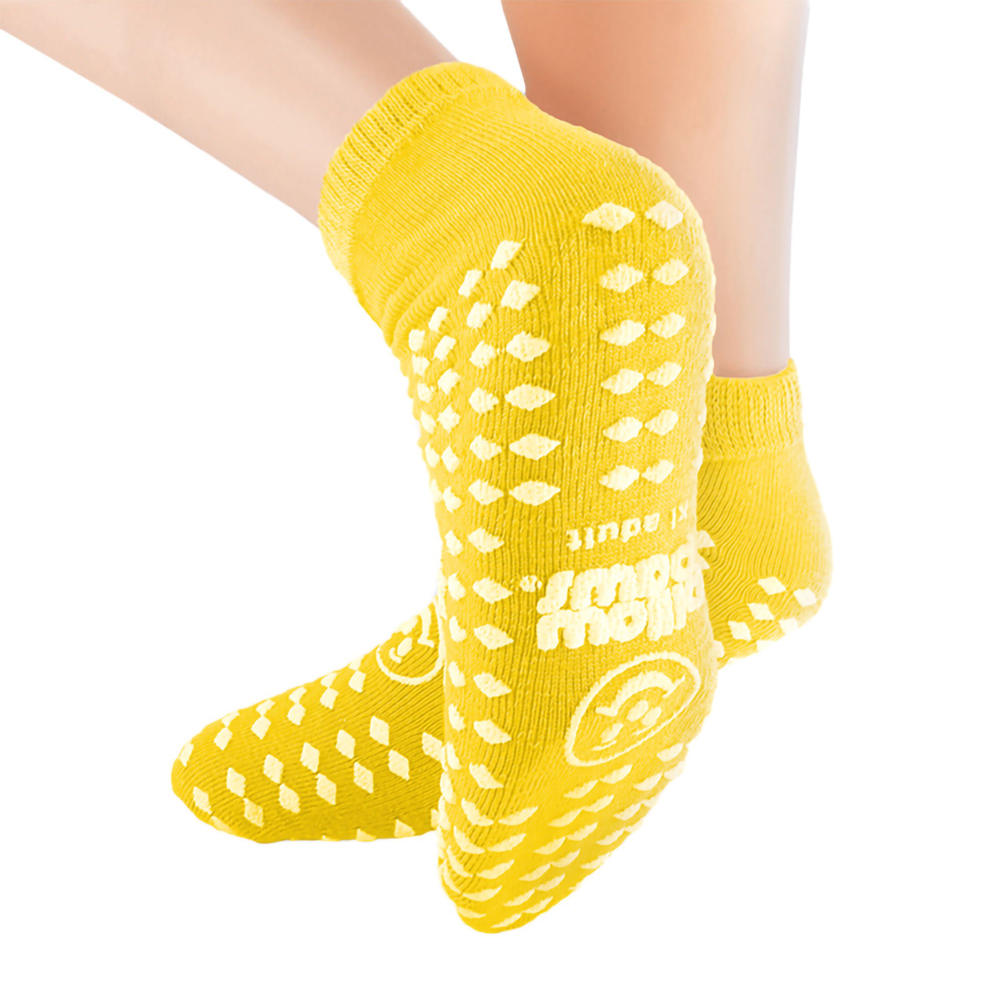 Pillow Paws® Bariatric Slipper Socks, Yellow, 3X-Large, Extra Wide