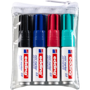 Mini Permanent Markers, Assorted Colors, Set of 4