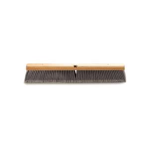 Carlisle, Flo-Pac, 24in, Flagged Bristle Hardwood Push Broom Head, Polypropylene Bristles, Gray