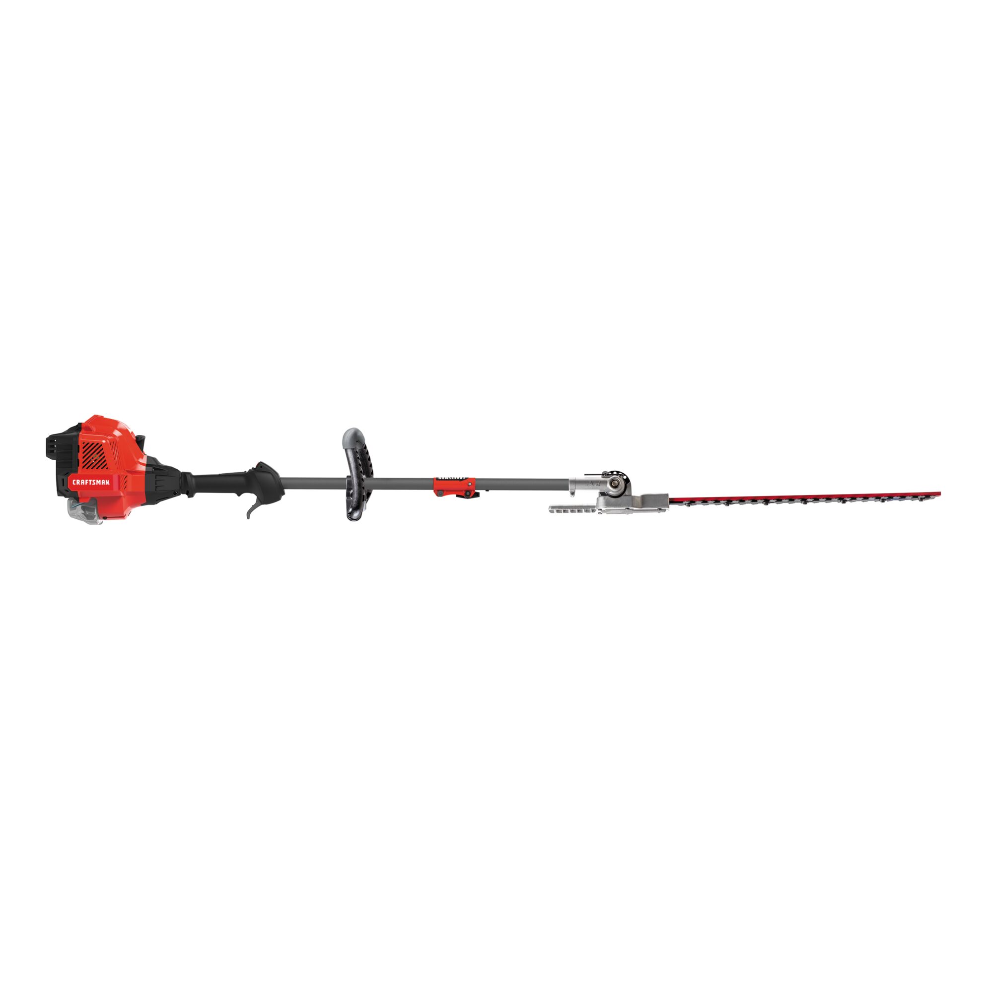 Left profile of HT2200 25CC 2 cycle 22 inch attachment capable gas hedge trimmer.