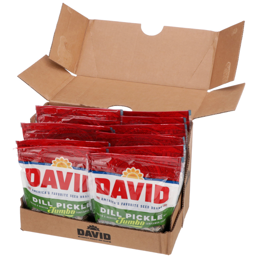 DAVID Dill Pickle Flavored Jumbo Sunflower Seeds Conagra Foodservice
