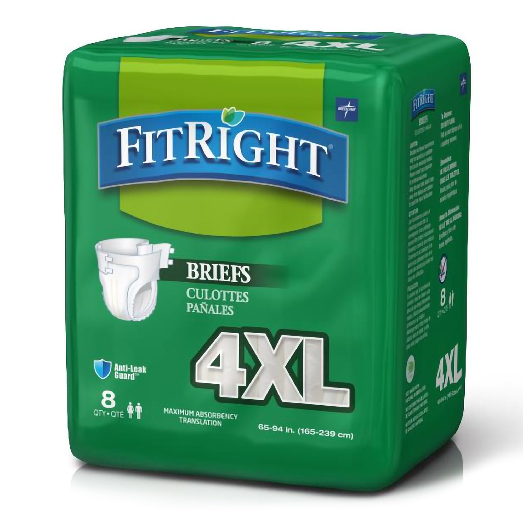 FitRight™ Plus Anti-Leak Guard Briefs, Bariatric Adult, 4X-Large