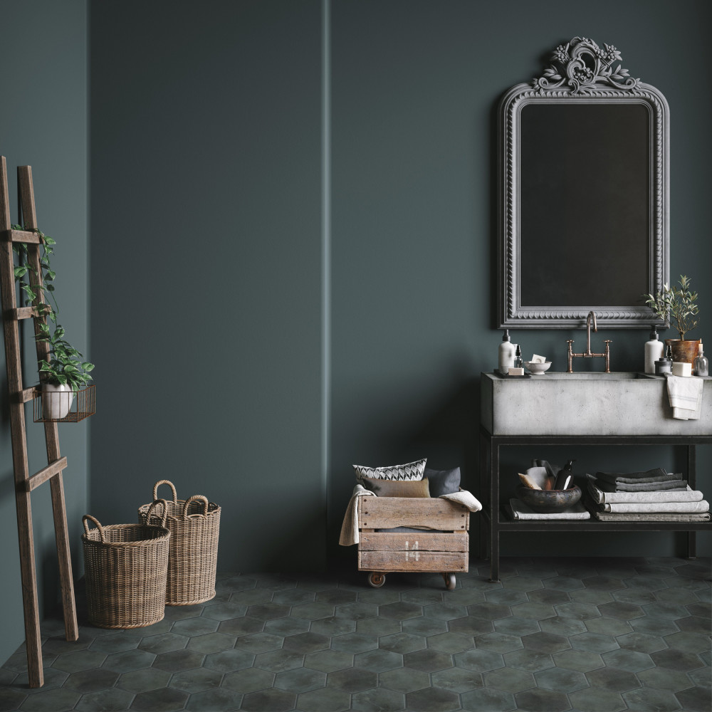 Industrial Hex Green 8-1/2 in. x 9-7/8 in. Porcelain Floor and Wall Tile