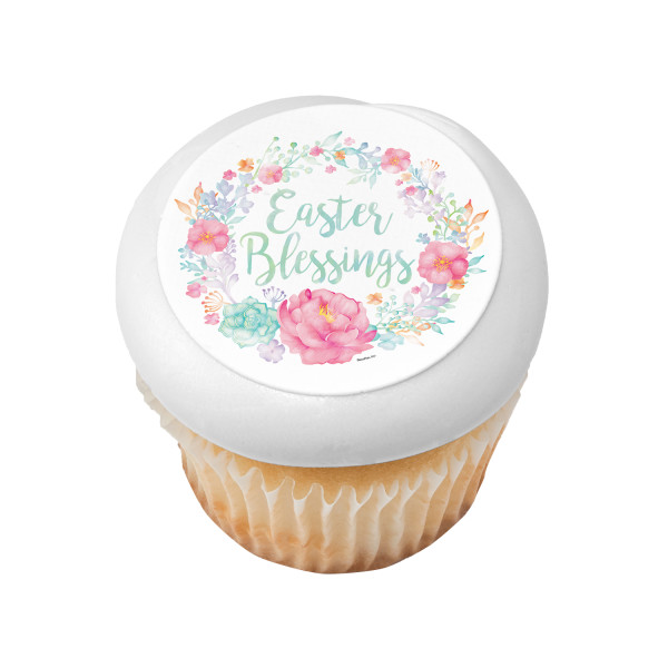 Floral Easter Blessings PhotoCake® Edible Image®