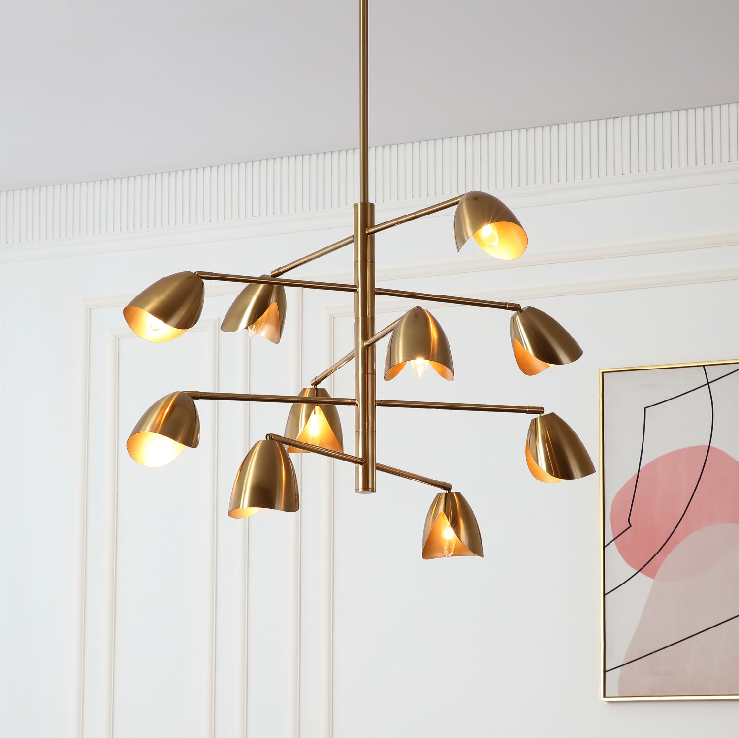 Splay 10 Light Chandelier — installation 1