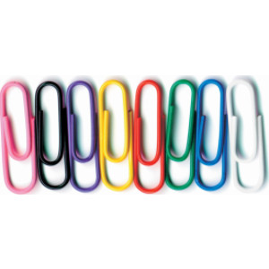 Vinyl-Coated Paper Clips, No. 1 Standard Size, Pack of 100