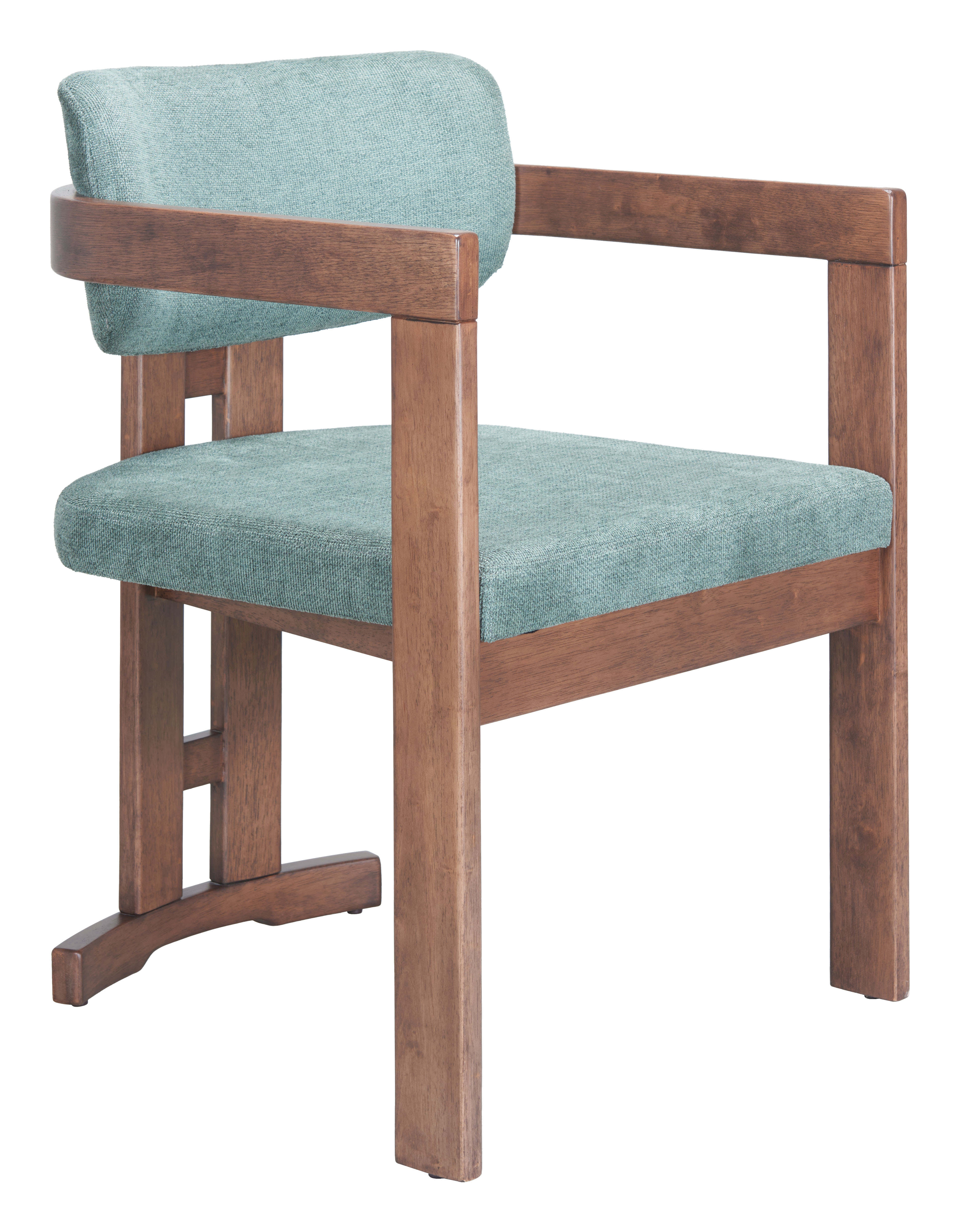 Poly Dining Chair Moss Gray & Walnut product image