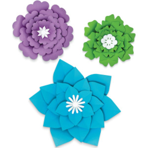 Creatively Inspired Blue, Purple, Green Flowers Dimensional Accent