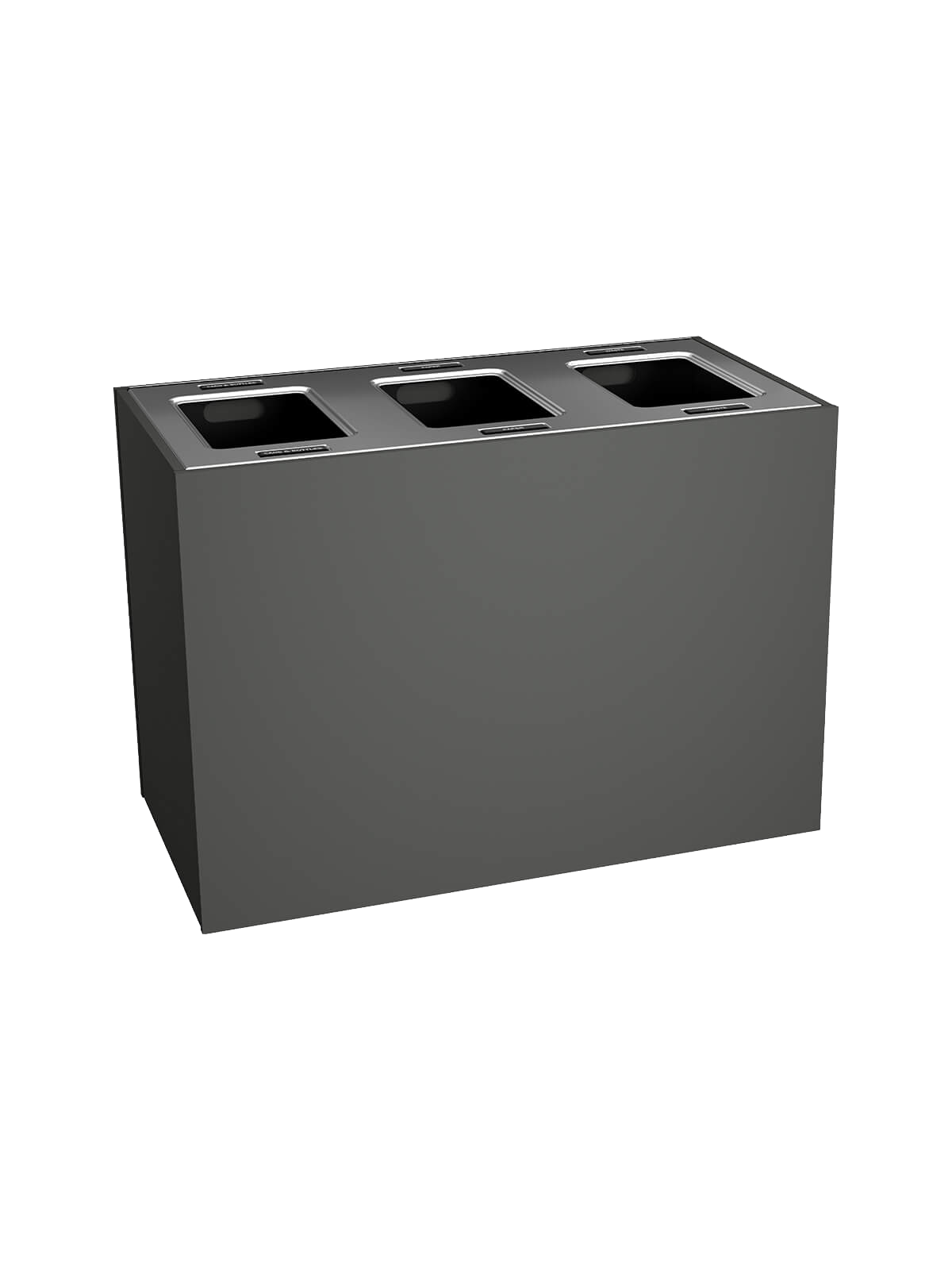 ARISTATA – Triple – Kit – Xl – Cans & Bottles-Paper-Waste – Full – Slate-Stainless Steel