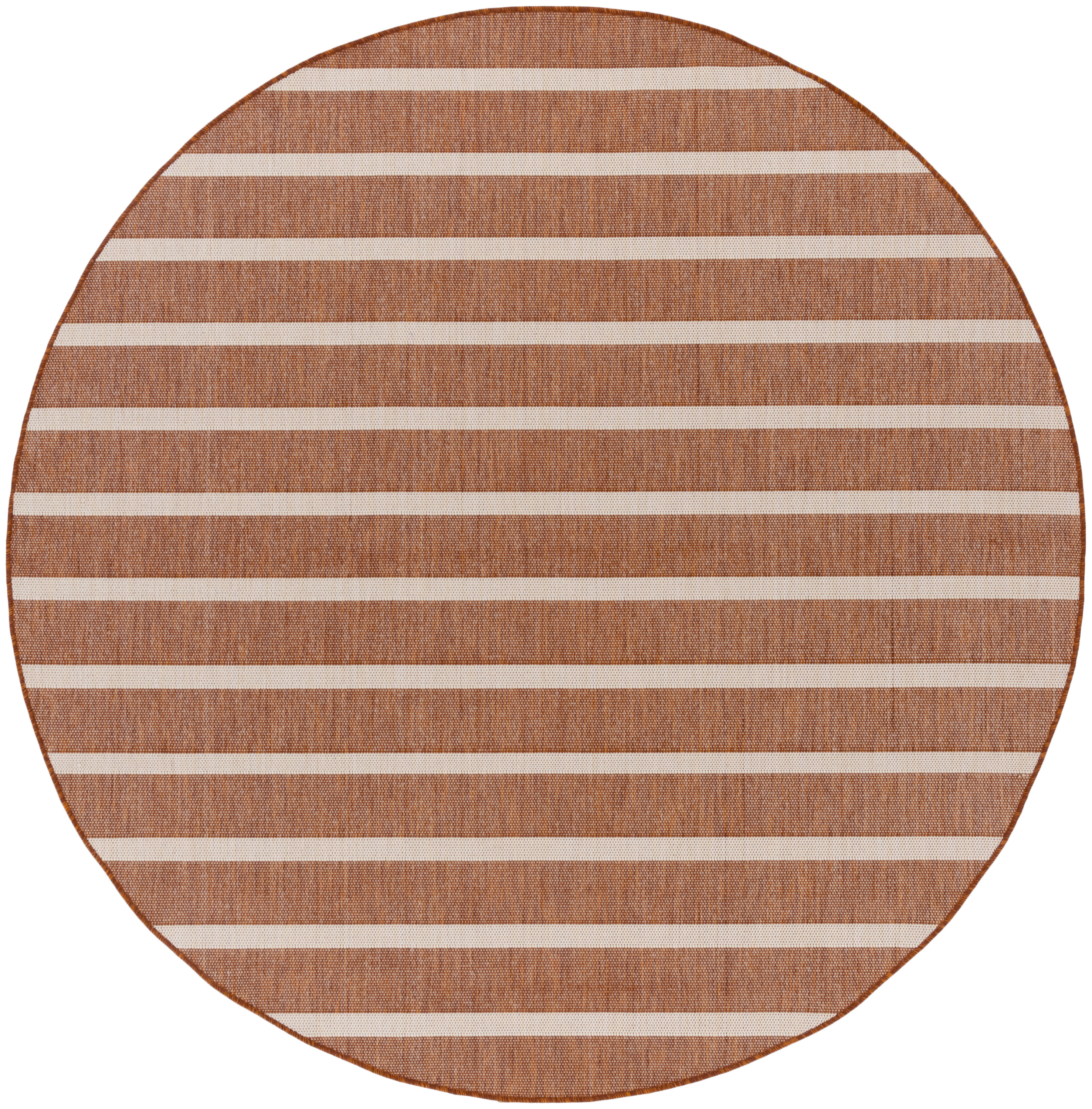 Nourison Positano 8' x Round Terracotta Ivory Modern Rug