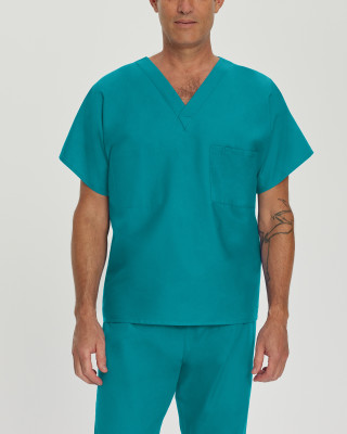 Landau 7502 Men&#8216;s-Unisex 1 Pocket Reversible Medical Scrub Top-