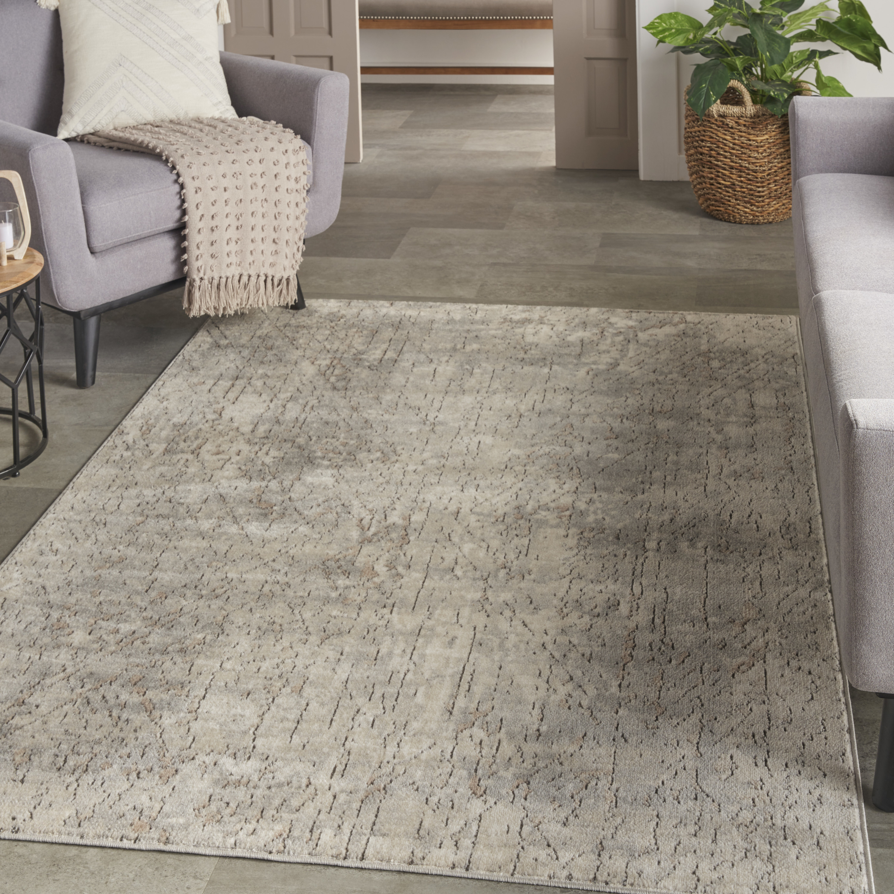 Nourison Quarry 5'3" x 7'3" Beige Grey Modern Indoor Rug