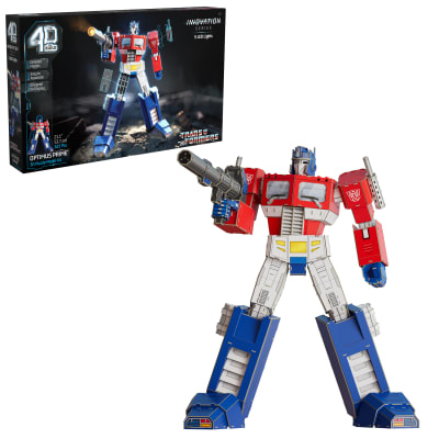 4D Build, Transformers Optimus Prime 3D Model Kit with LED Lights, Transformers Collectibles & Desk Décor, Building Toys, 321 Pieces, 3D Puzzles, Gift Ideas for Ages 12 & Up