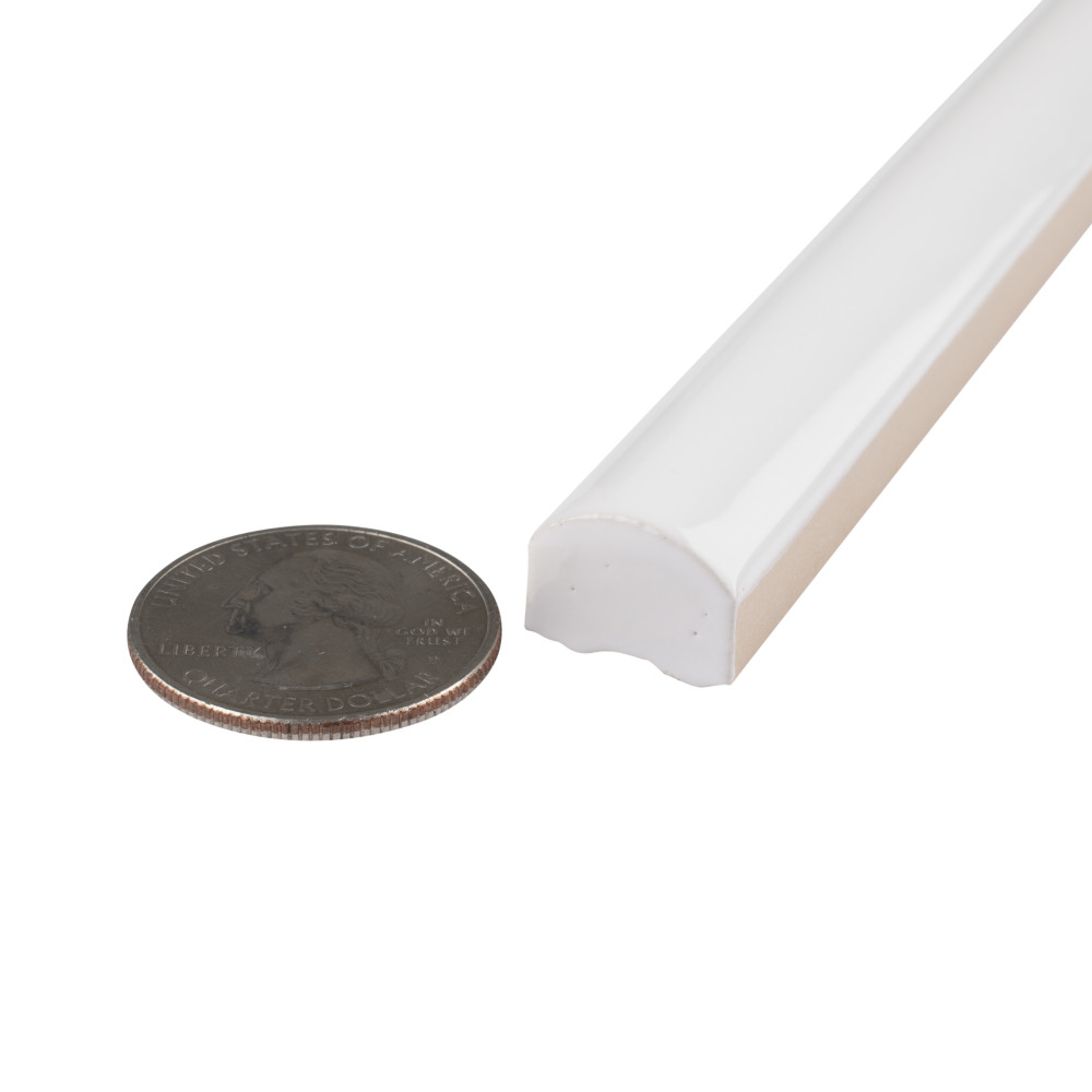Twist White Ice 1/2 in. x 11-3/4 in. Ceramic Wall Trim