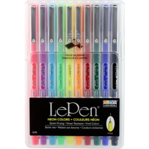 LePen&reg; Micro-Fine Point Pen, Neon, 10 Colors