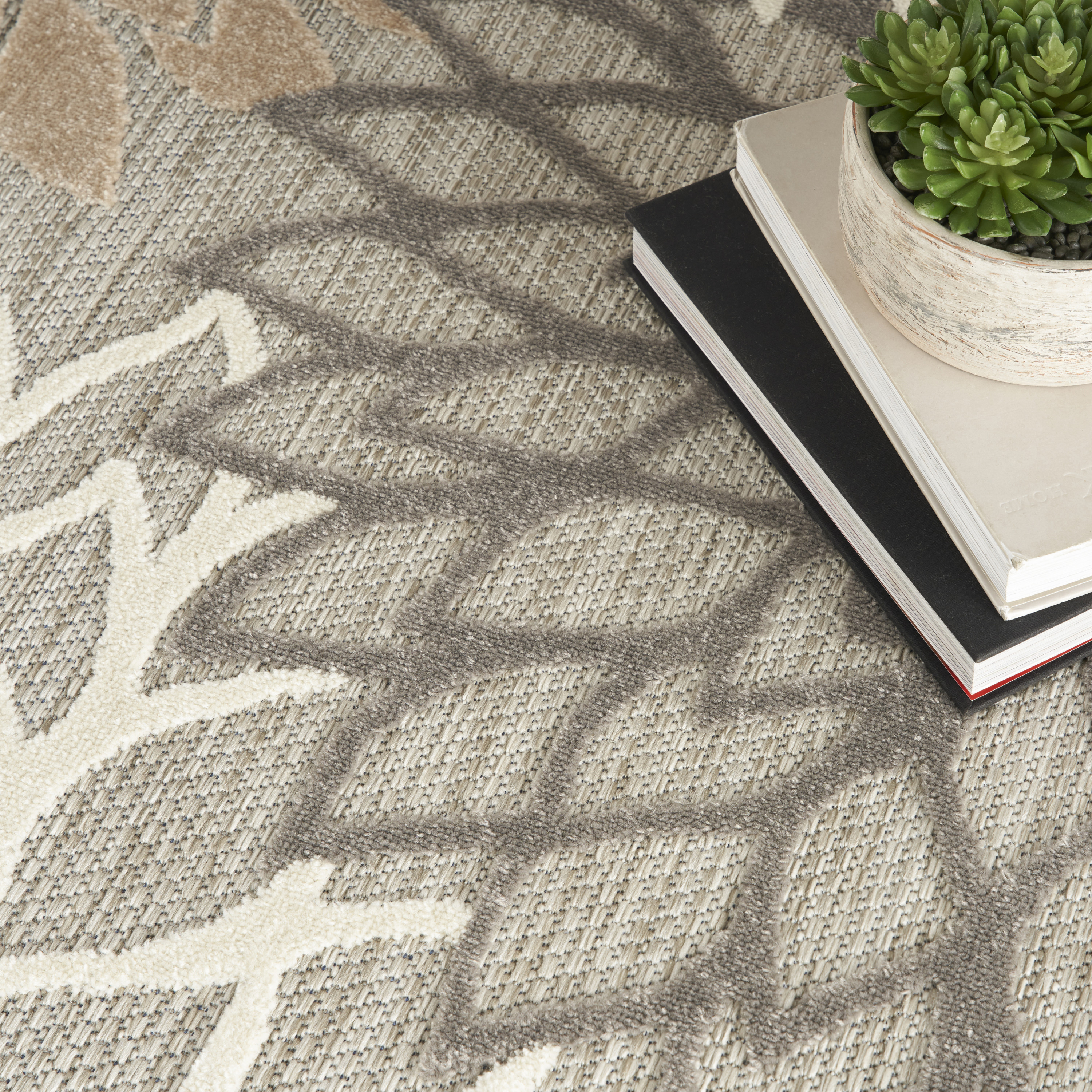Nourison Aloha 6' x 9' Natural Tropical Rug