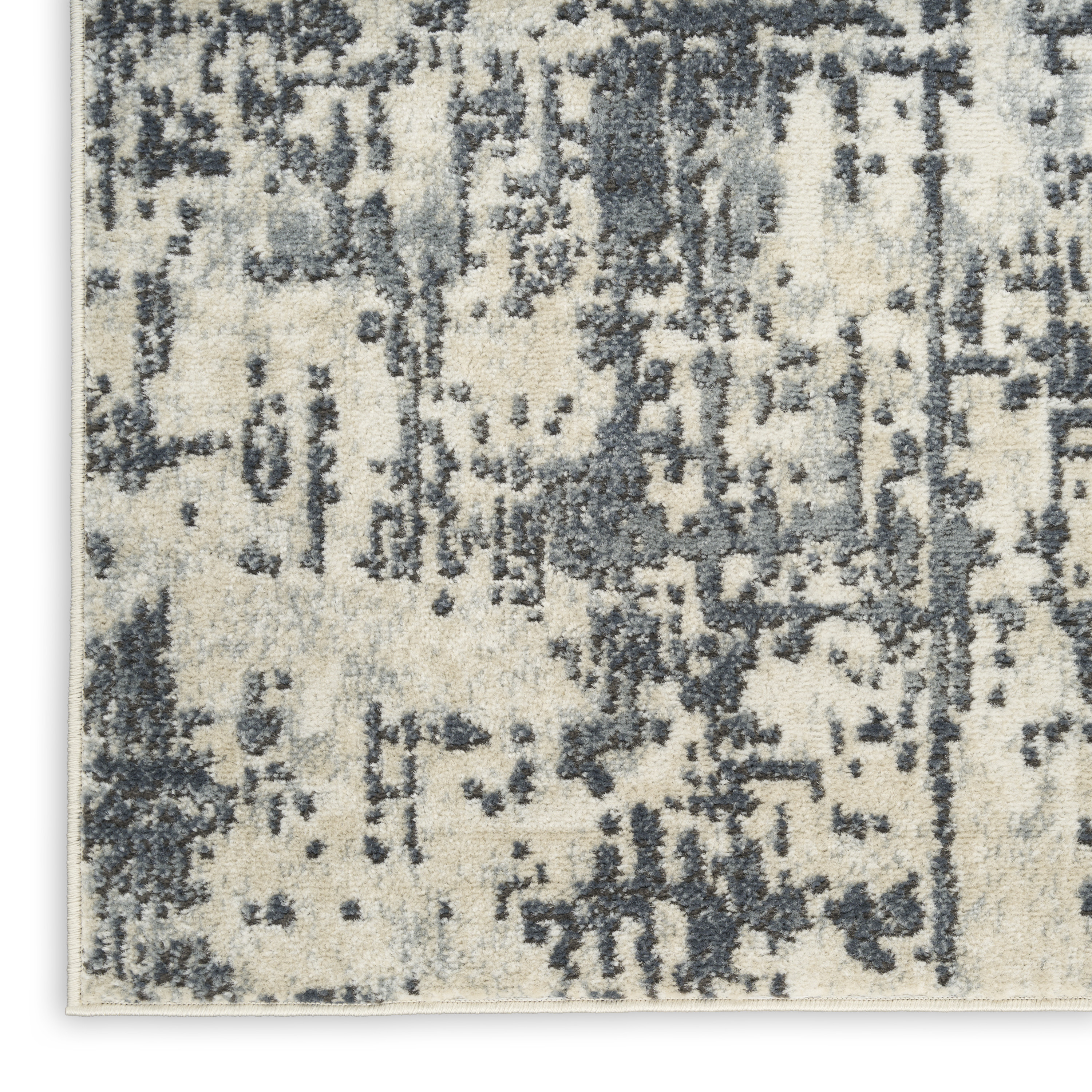 Nourison Quarry 2'2" x 7'6 Ivory Grey Modern Indoor Rug