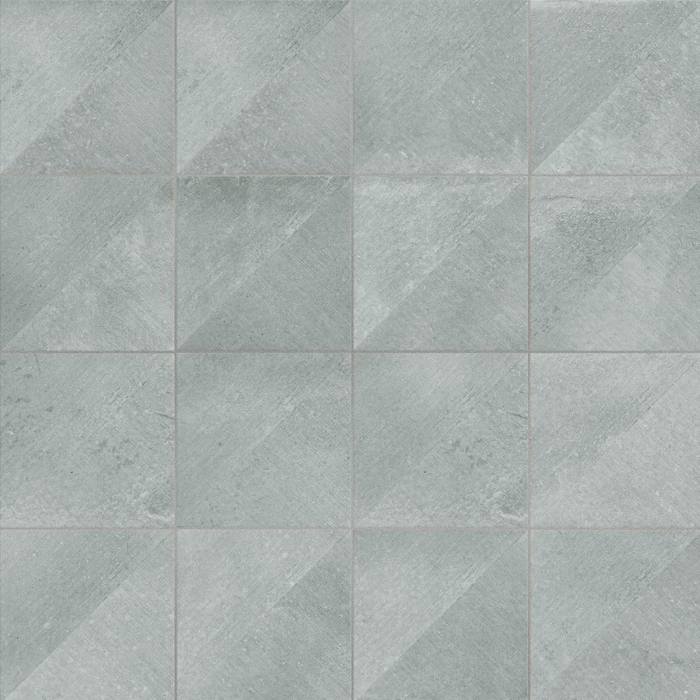 Aspdin Rigato Grey 9.75x9.75 Square Porcelain Floor and Wall Digital Pattern