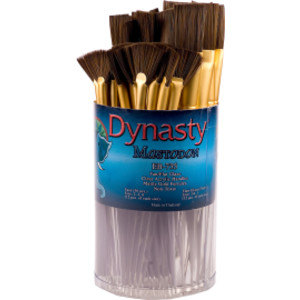 Mastodon Fan and Flat Glaze Brush Canister, 60 Brushes