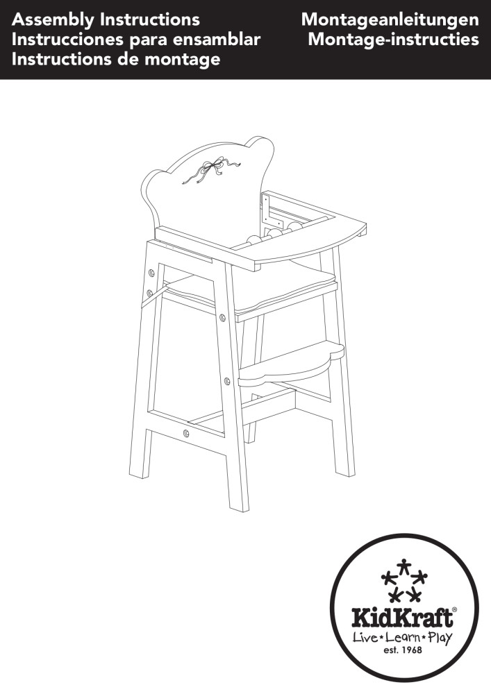 KidKraft Tiffany Bow Lil Doll High Chair