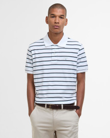 Ashill Striped Short-Sleeved Polo Shirt Classic White