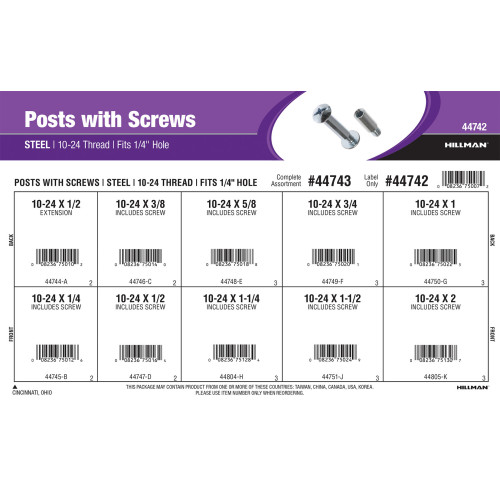 Steel Posts with Screws Assortment