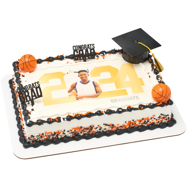 Gold 2024 Graduate PhotoCake® Edible Image® Frame