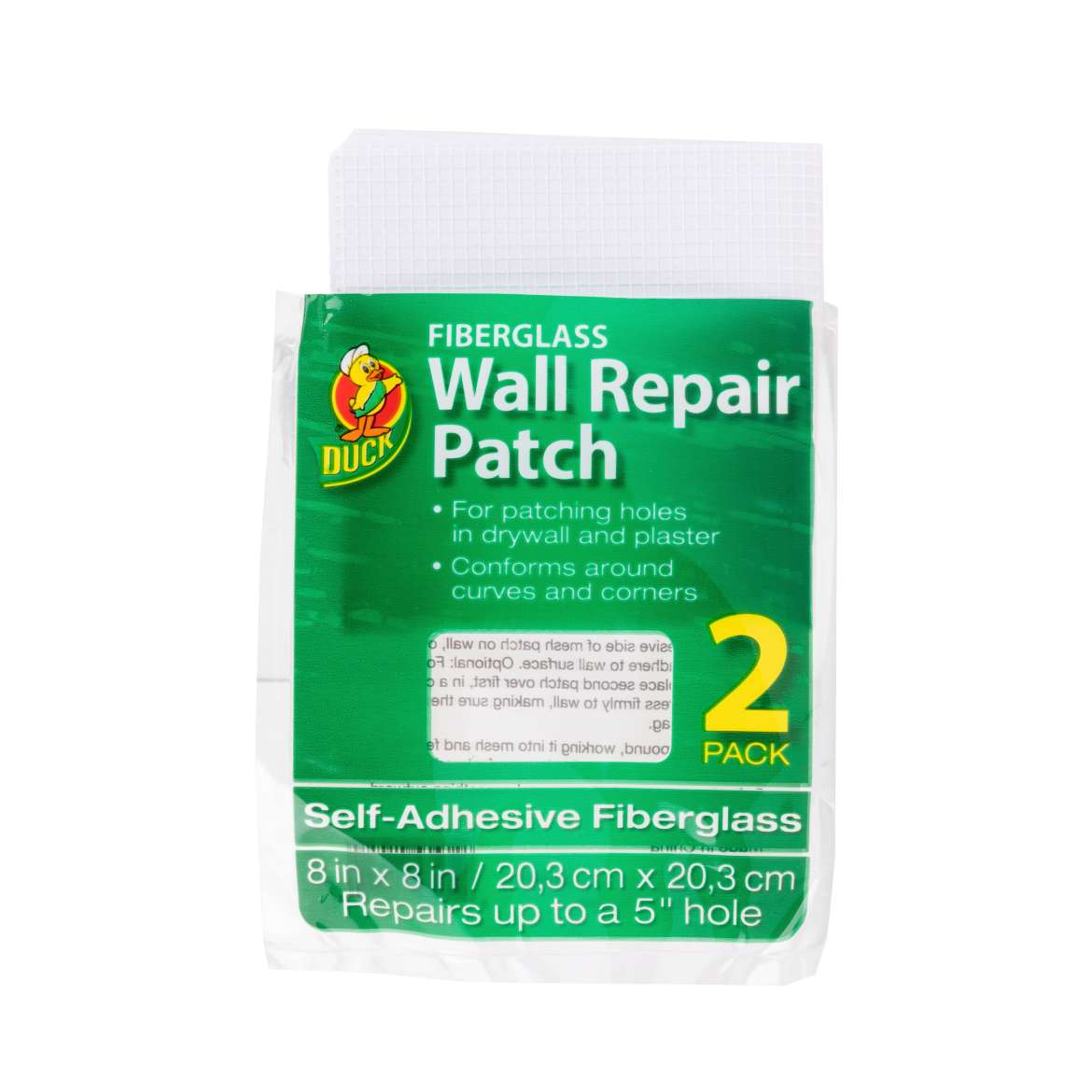Fiberglass Wall Patch White, 8 in x 8 in (2 pk) Duck Brand