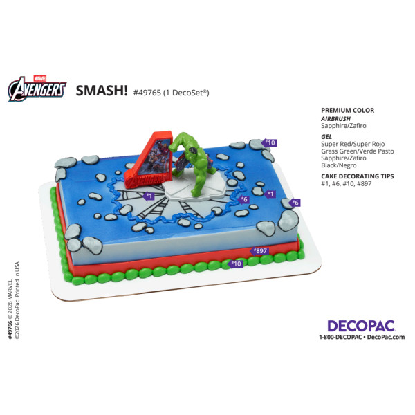 MARVEL Avengers Smash! Cake Decorating Instruction Card