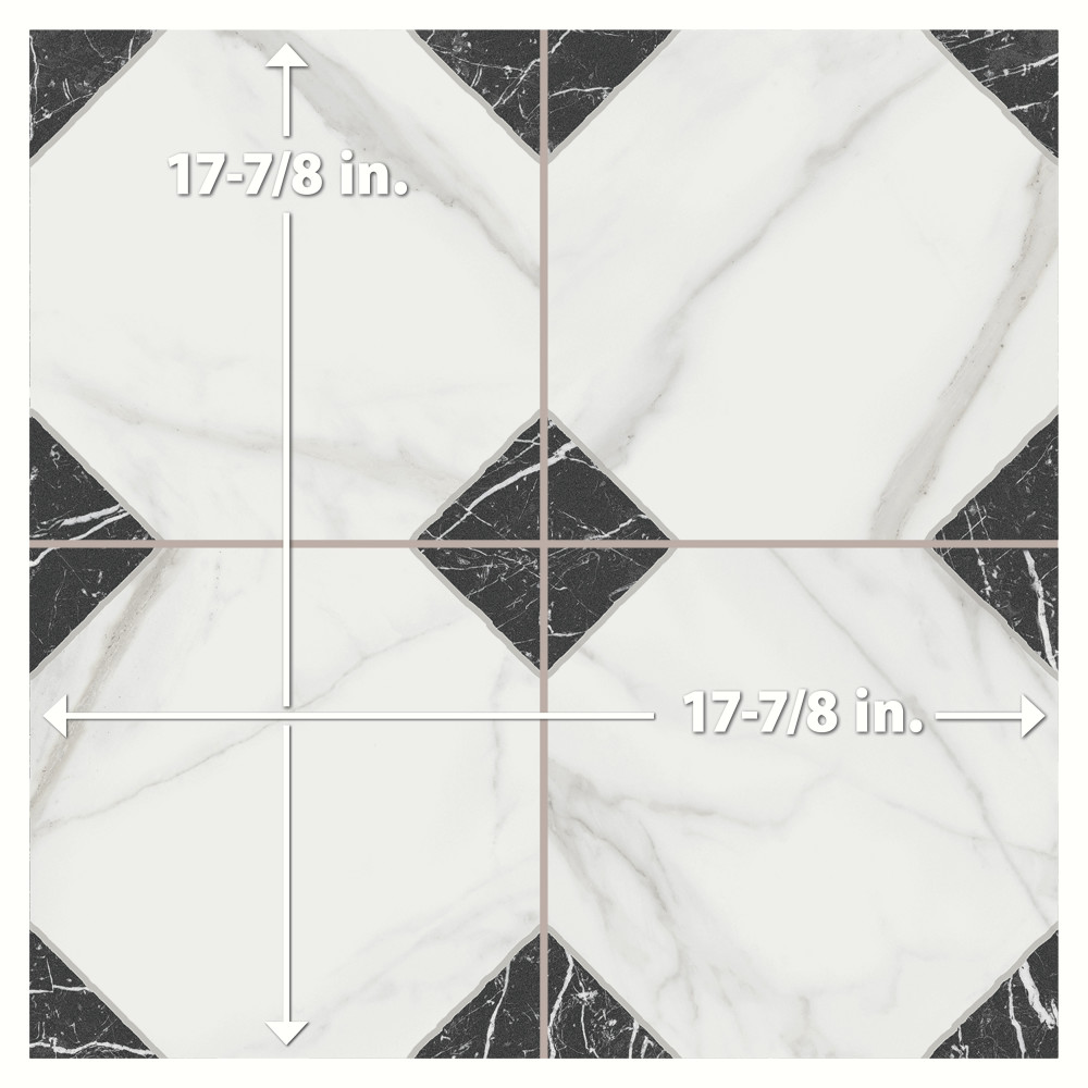 Merzoni Yard Marquina 17.88x17.88 Square Porcelain Floor and Wall Digital Pattern