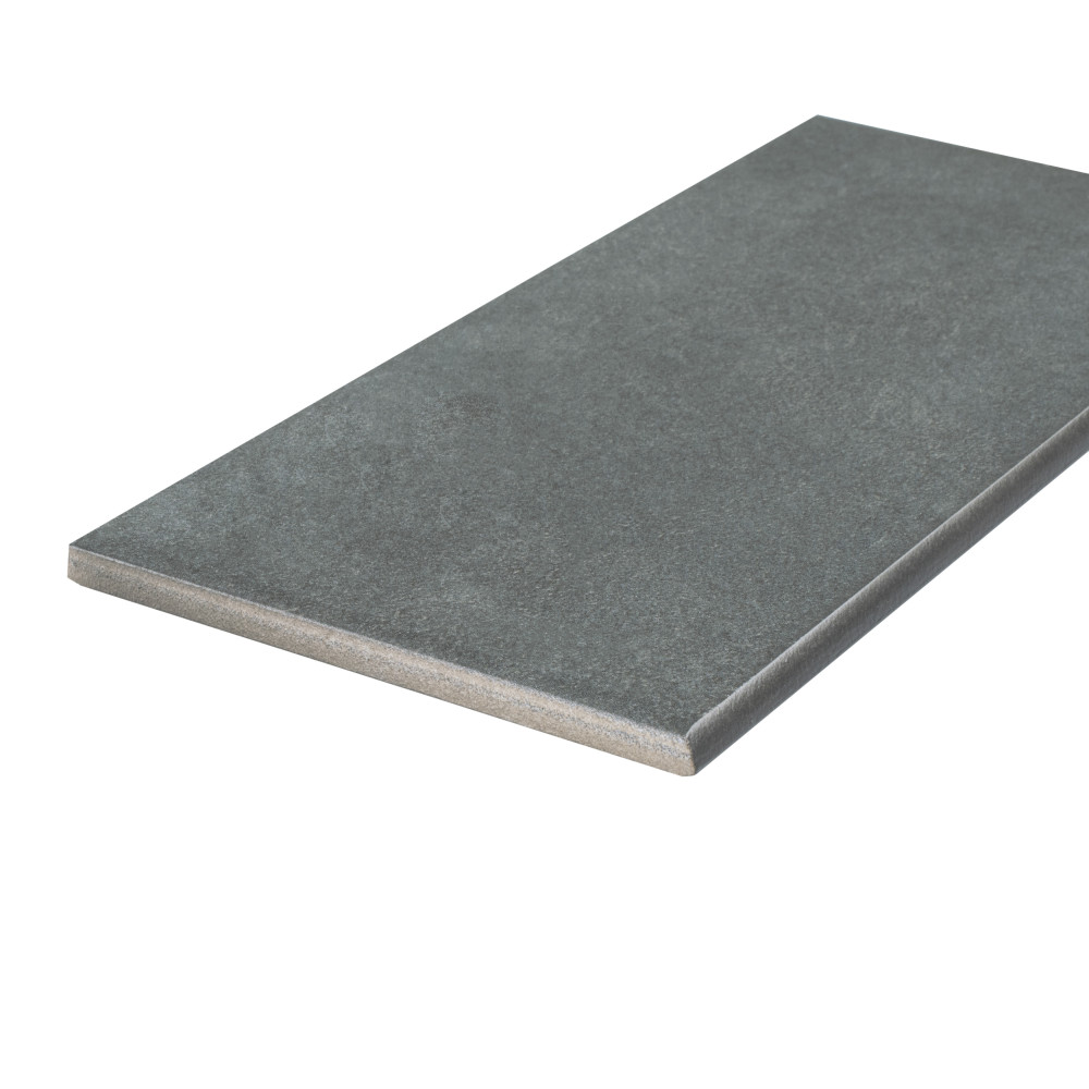 Twenties Bullnose Black 3-1/2 in. x 7-3/4 in. Ceramic Floor and Wall Trim