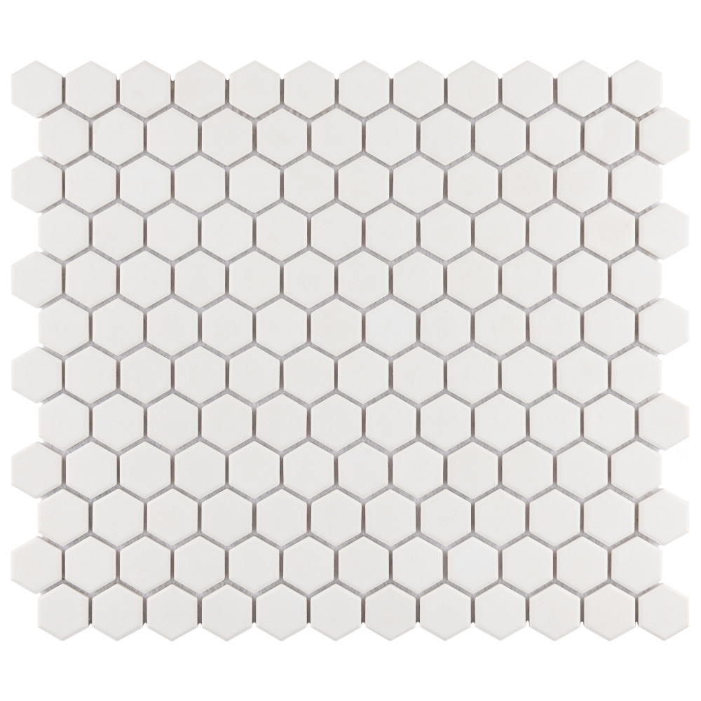 Gotham 1″ Hex White 10-1/4 in. x 11-7/8 in. Porcelain Mosaic Tile